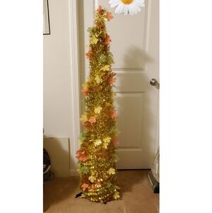 Festive Gold and Orange Holiday Tree